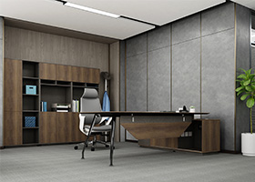 英朗（lǎng）二代木紋辦公家具擺放